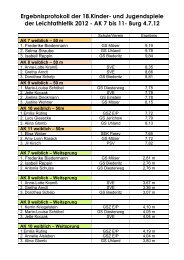 Ergebnisprotokoll 18. LA AK 7-11 2012 - SV Eintracht Gommern eV