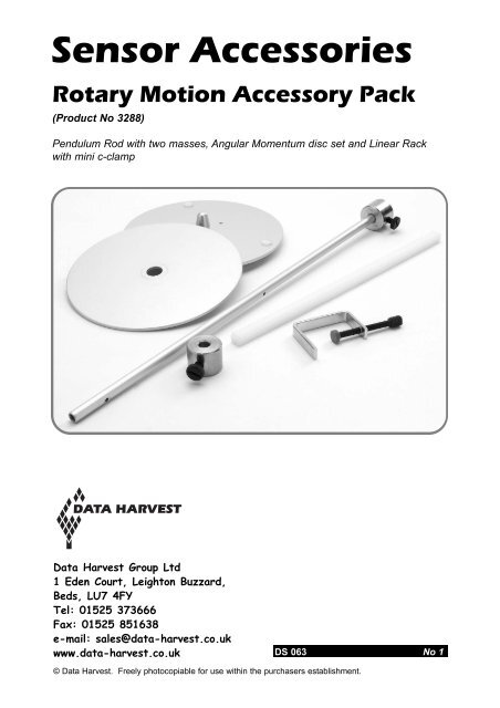 Rotational Accessory Rotary Motion Accessory Pack - Serrata Science Equipment