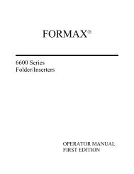 6600 Series Operator Manual - Formax