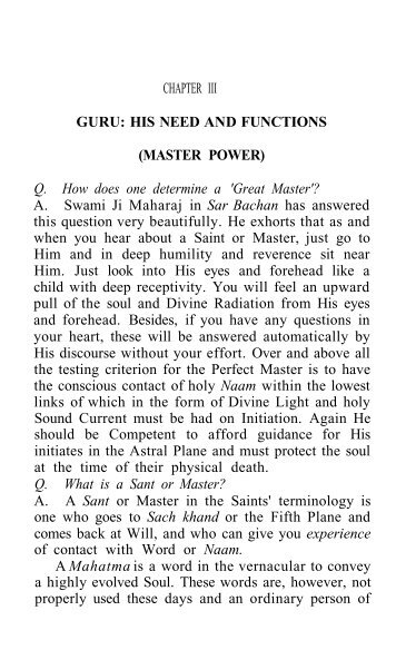 Guru: His Need and Functions - Ruhani Satsang USA