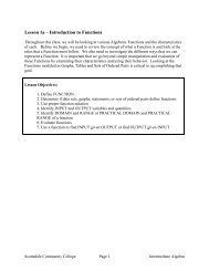 Lesson 1a – Introduction to Functions - Scottsdale Community ...