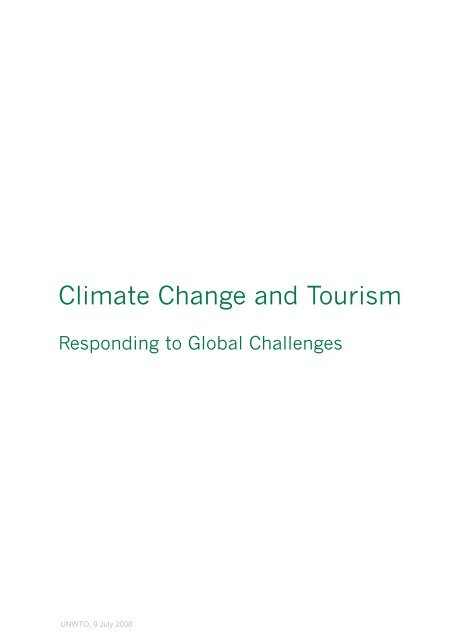 Climate Change and Tourism - UNEP - Division of Technology ...