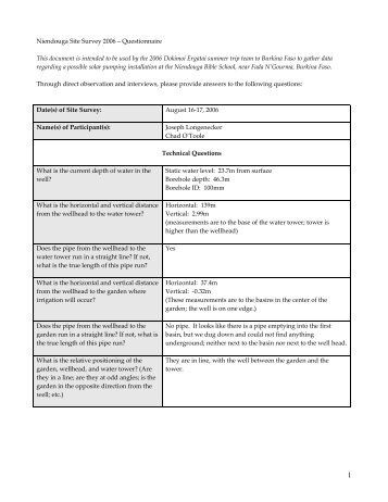 Complete site survey report