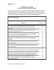Scholarly Activity Feedback Form A - American College of ...