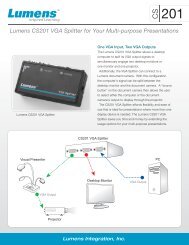 Lumens CS201 VGA Splitter for Your Multi-purpose ... - Touchboards