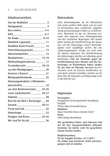 einBlick Ausgabe Dezember2011/Januar 2012 - Evangelische ...