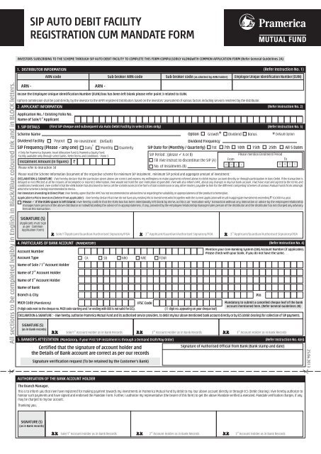 KEY INFORMATION MEMORANDUM & FORMS - IFIN LTD