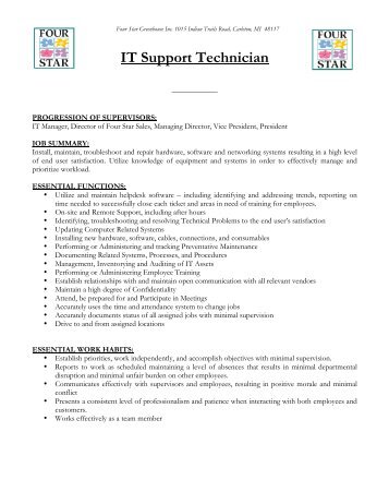 job description for application support