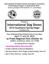 International Dog Shows - International All Breed Canine Association