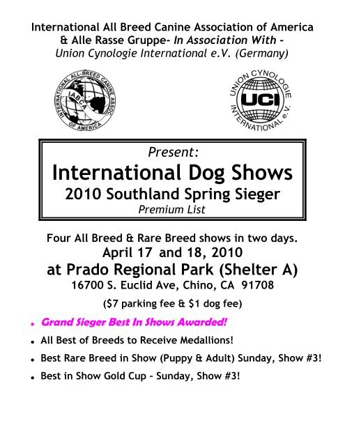 International Dog Shows - International All Breed Canine Association