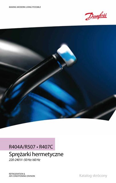 Danfoss sprężarki hermetyczne R-404A katalog