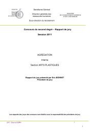 Rapport agreg interne 2011 - Arts Plastiques HÃ©misphÃ¨re Sud