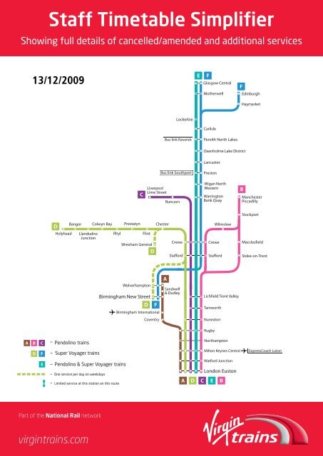 Staff Timetable Simplifier - Virgin Trains