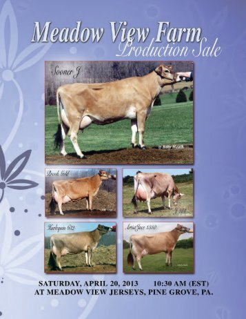 Meadow View Farm Production Sale - Jersey Marketing Service