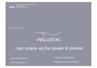 Camilla Dyssegaard: Inklusion - den svÃ¦re vej fra idealer til praksis