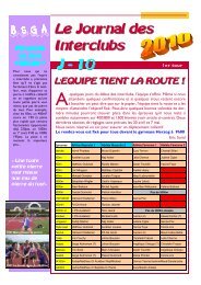 journal des interclubs j-10 - BSGA