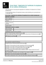 Application for certificate of compliance for an outdoor smoking area