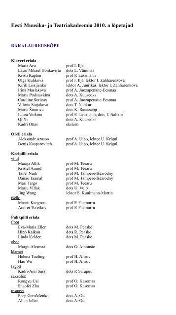 Lõpetajate nimekiri (.pdf) - Eesti Muusika- ja Teatriakadeemia