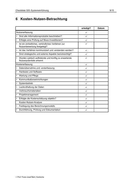 Checkliste GIS-SystemeinfÃ¼hrung - GIS-Management