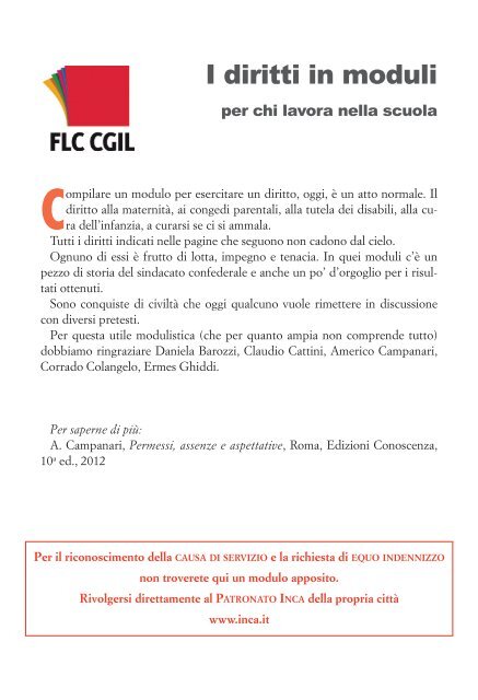I diritti in moduli per chi lavora nella scuola - Flc Cgil