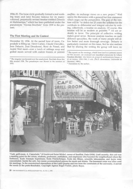 Karen V. H. Parshall" A Parisian Café and Ten Proto-Bourbaki ...