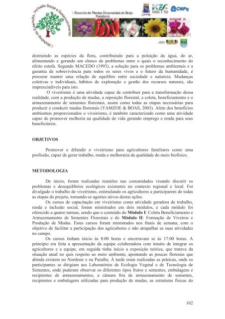 Workshop ExtensÃ£o 2008 Areia - PB - CCA/UFPb - Universidade ...