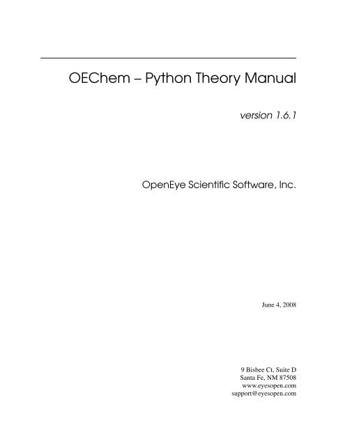 OEChem -- Python Theory Manual