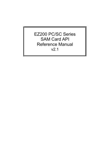 EZ200 PCSC Series SAM Card API Reference Manual ... - Novopos