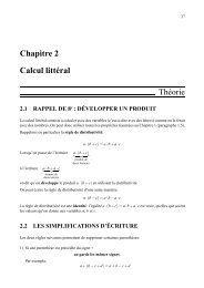 Chapitre 2 Calcul littÃ©ral ThÃ©orie