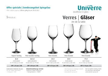 Verres | Gläser - Univerre Pro Uva SA