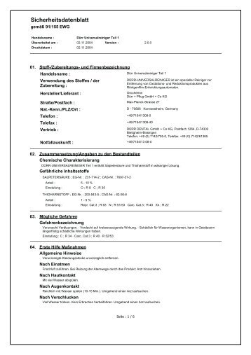 Sicherheitsdatenblatt - NETdental