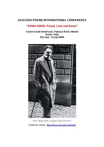 23rd EZRA POUND INTERNATIONAL CONFERENCE â€œROMA ...