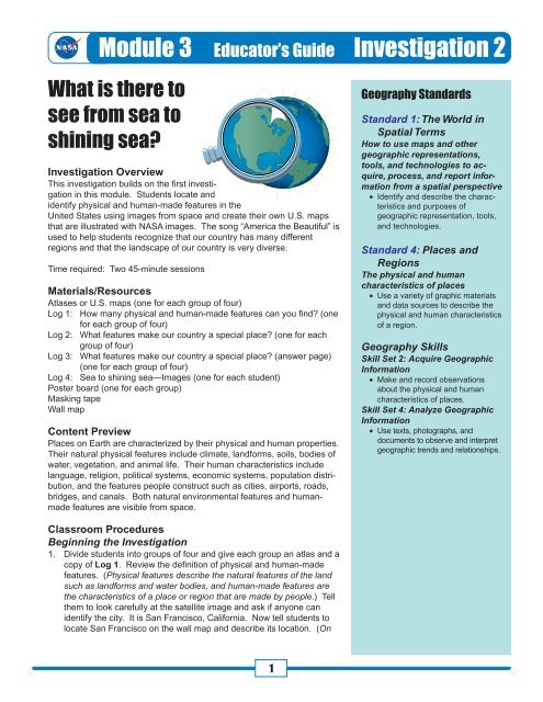 What is there to see from sea to shining sea? - Mission Geography