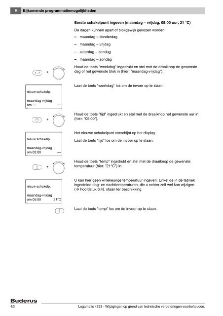 Bedieningsvoorschrift Logamatic 4323