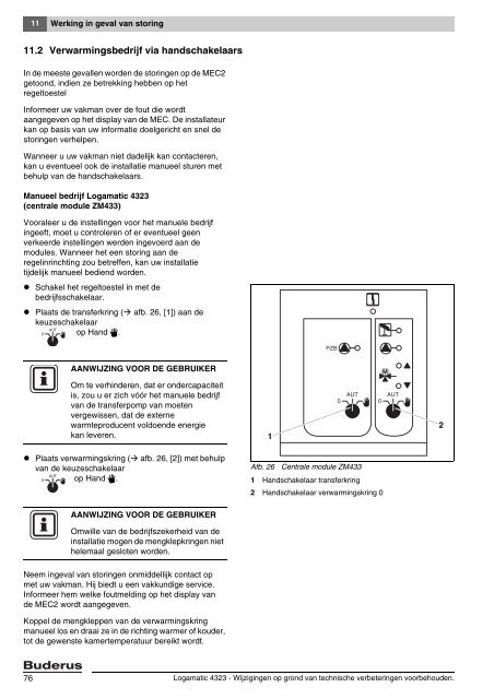 Bedieningsvoorschrift Logamatic 4323