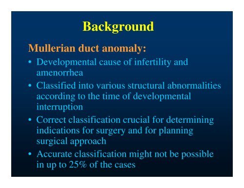 MRI for the diagnosis of uterine anomalies - eshre