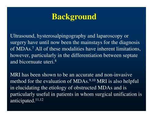 MRI for the diagnosis of uterine anomalies - eshre