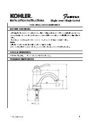 Installation Instructions - FairfaxÂ® Single Lever Basin Mixer - Kohler