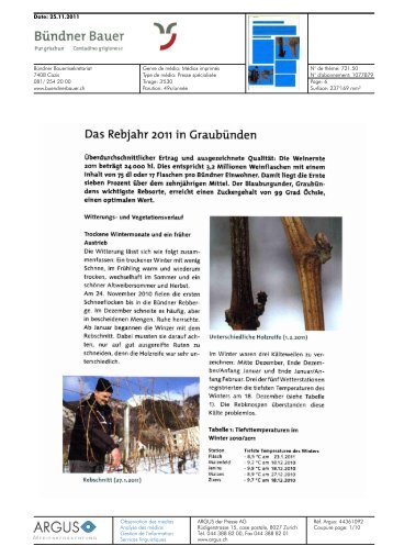 Das Rebjahr 2011 in Graubünden - Univerre