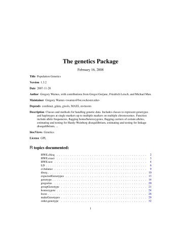 The genetics Package