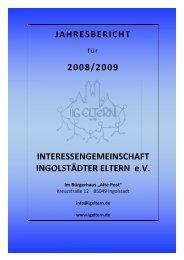 Jahresbericht 2008/2009 - Interessengemeinschaft Ingolstädter Eltern