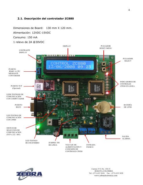 MANUAL ZC880 y CONTROLES DE PUERTA.pdf - Zebra Electronica