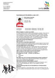 Kandidatenprofil WorldSkills London 2011 - SwissSkills