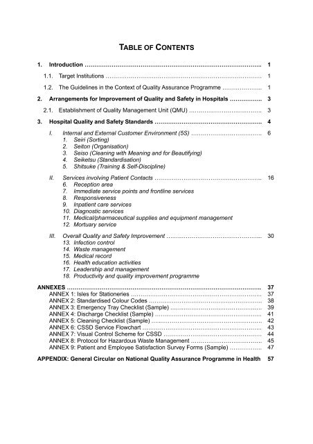 National Guidelines for Improvement of Quality and Safety of ...