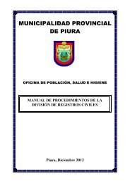 DivisiÃ³n de Registros Civiles - Municipalidad Provincial de Piura