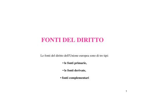 Le Fonti del diritto (pdf, it, 50 KB