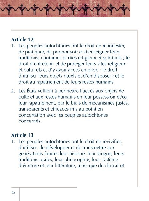 DÃ©claration des Nations Unies sur les droits des peuples autochtones