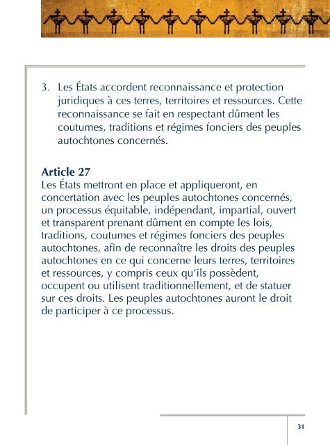 DÃ©claration des Nations Unies sur les droits des peuples autochtones