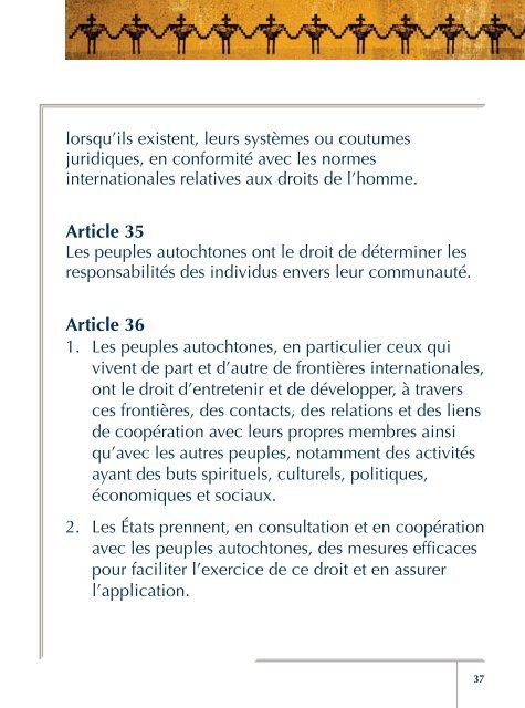 DÃ©claration des Nations Unies sur les droits des peuples autochtones