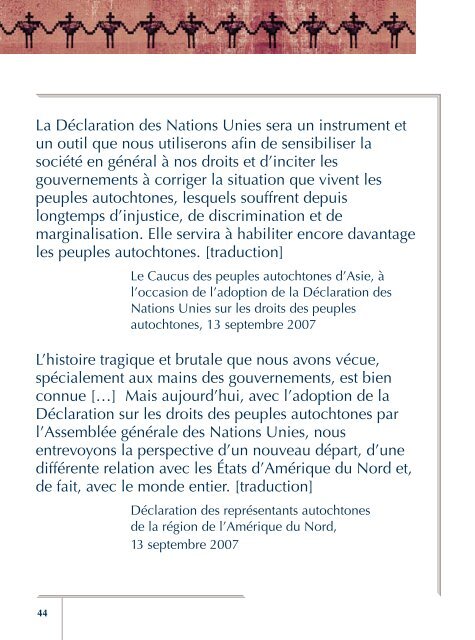 DÃ©claration des Nations Unies sur les droits des peuples autochtones